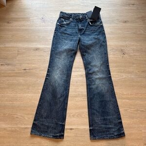 NWT Mango Distressed Blue Flared Jeans 4